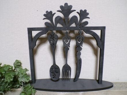 houten bestek set in frame