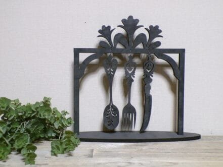 houten bestek set in frame - Afbeelding 3