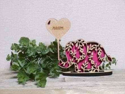 olifant blauw groot en roze klein - Afbeelding 5