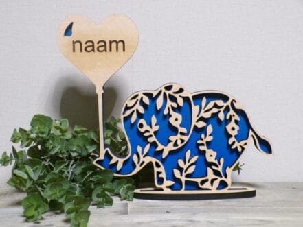 olifant blauw groot en roze klein - Afbeelding 6