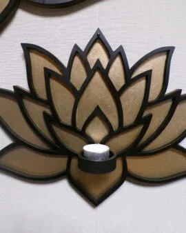 lotus waxinelicht houder {S} koper